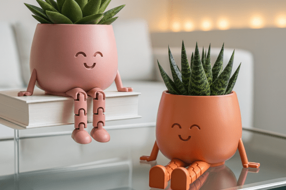 Download Flexible Legs Happy Face Planter - Flexible Collection