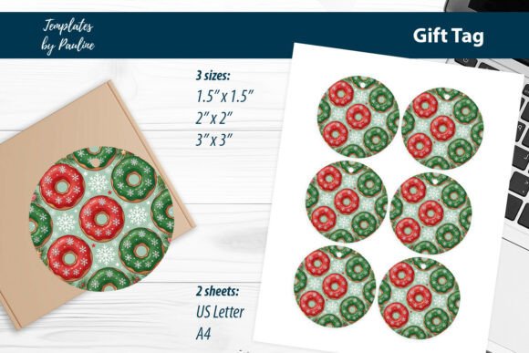 Download Cute Donut Xmas Gift Tags Print and Cut - Xmas gift tags Collection