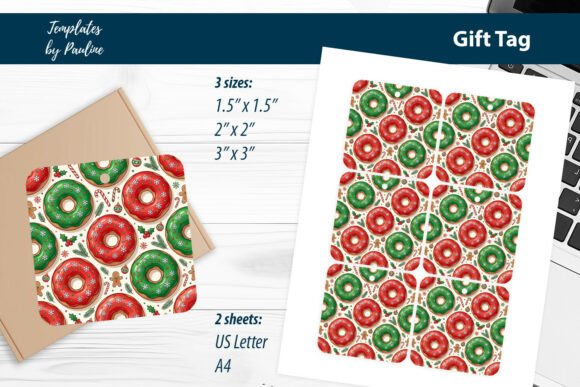Download Cute Donut Xmas Gift Tags Print and Cut - Xmas gift tags Collection
