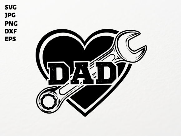 Download Dad Wrench Heart SVG for Cricut - Cricut Collection