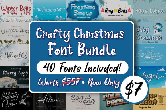 Download Crafty Christmas Font Bundle - Christmas font bundle Collection